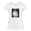 Playera Dama: Algodón Peinado Cuello V Miniatura