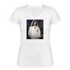 Playera Dama: Algodón Peinado Cuello V Miniatura
