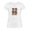 Playera Dama: Algodón Peinado Cuello V Miniatura
