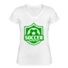 Playera Dama: Algodón Peinado Cuello V Miniatura