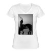 Playera Dama: Algodón Peinado Cuello V Miniatura