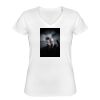 Playera Dama: Algodón Peinado Cuello V Miniatura