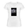 Playera Dama: Algodón Peinado Cuello V Miniatura